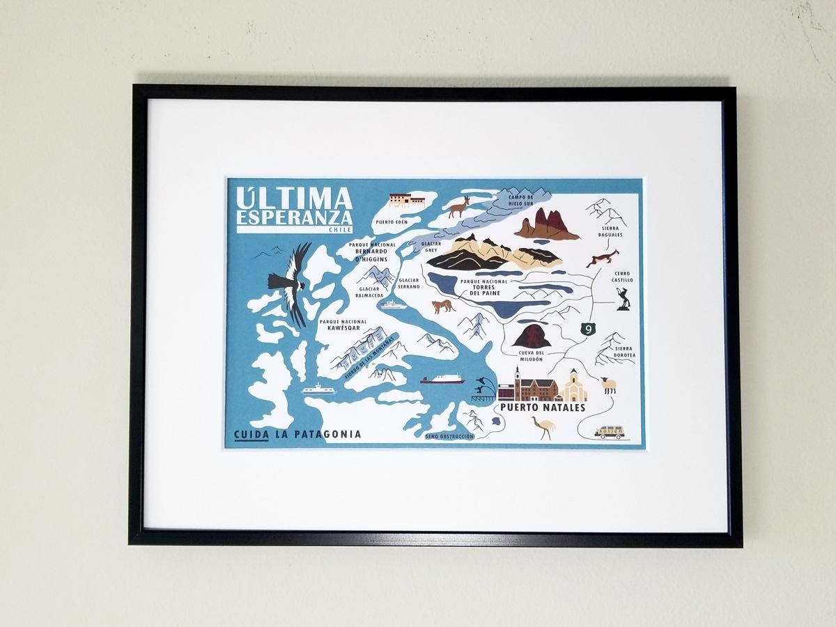 Ultima Esperanza Map Mini Poster | Patagonia Austral | Chile
